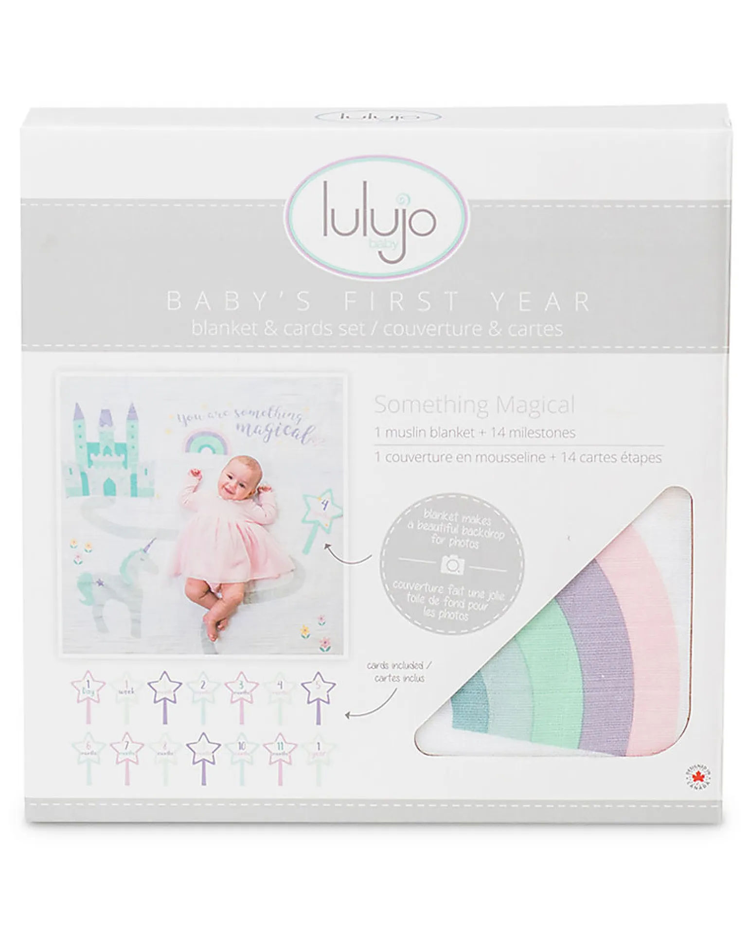 Kit Primo Anno Something Special - Copertina Swaddle in Mussola di Cotone + 14 Cards - Per i bebé più social!