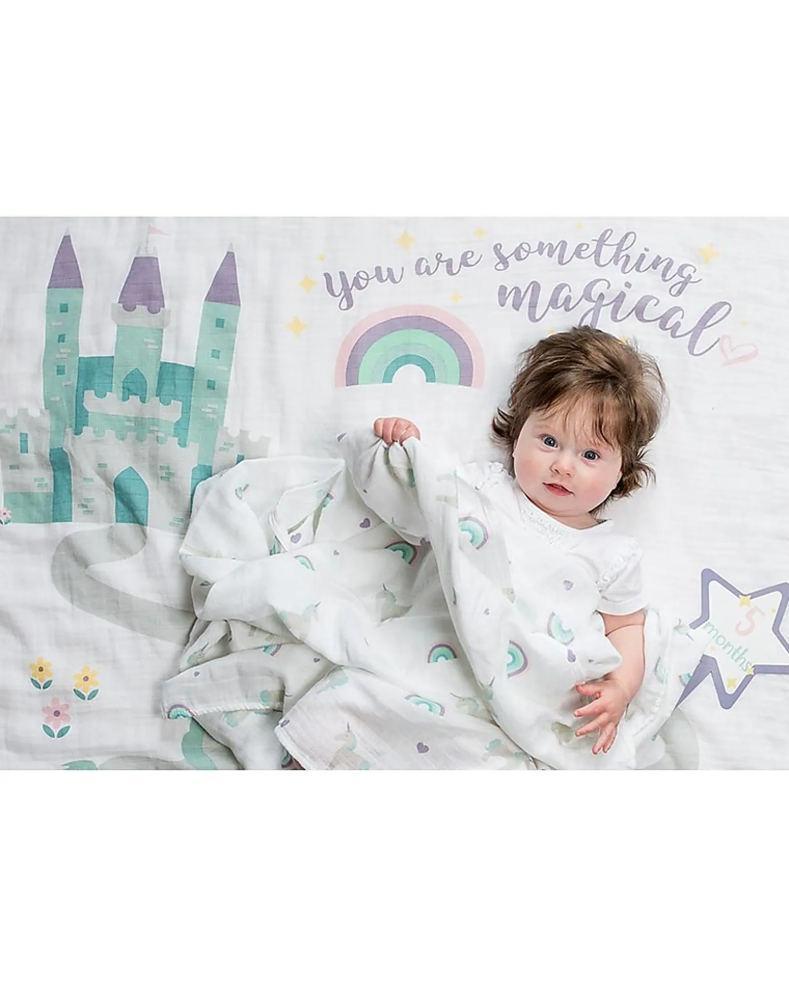 Kit Primo Anno Something Special - Copertina Swaddle in Mussola di Cotone + 14 Cards - Per i bebé più social!