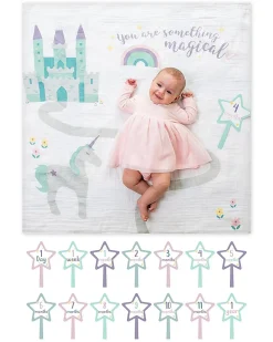 Kit Primo Anno Something Special - Copertina Swaddle in Mussola di Cotone + 14 Cards - Per i bebé più social!