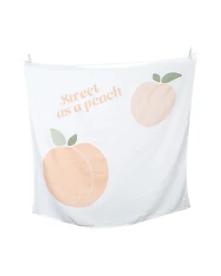 Kit Primo Anno Sweet as a Peach - Copertina Swaddle in Mussola di Cotone + 14 Cards - Per I Bebè più Social