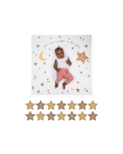Kit Primo Anno Written in the Stars - Copertina Swaddle in Mussola di Cotone + 14 Cards - Per I Bebè più Social