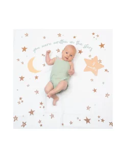 Kit Primo Anno Written in the Stars - Copertina Swaddle in Mussola di Cotone + 14 Cards - Per I Bebè più Social