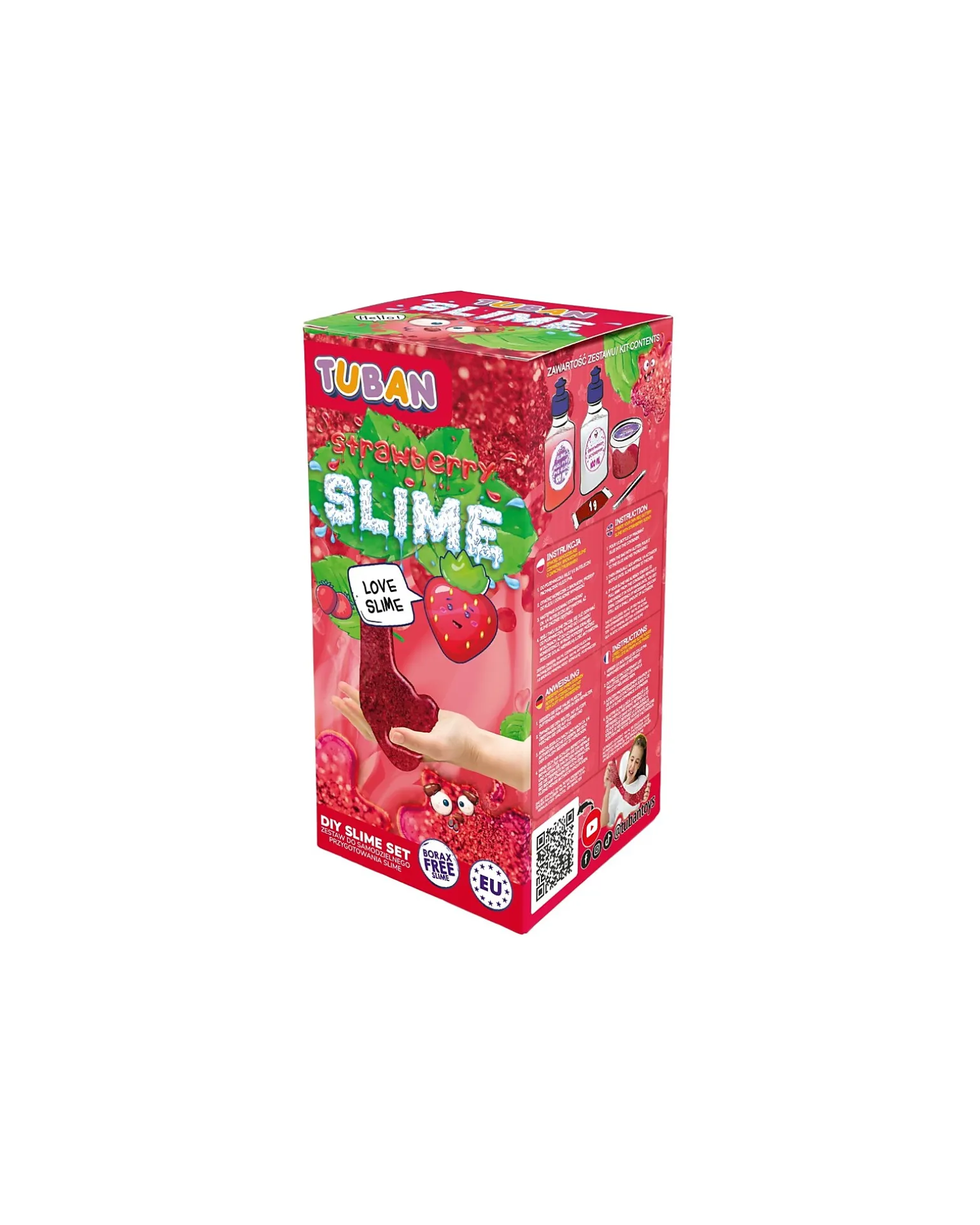 Kit Slime Fai da Te - Fragola - Profumato e Brillante con Glitter Minerali - 6+ anni