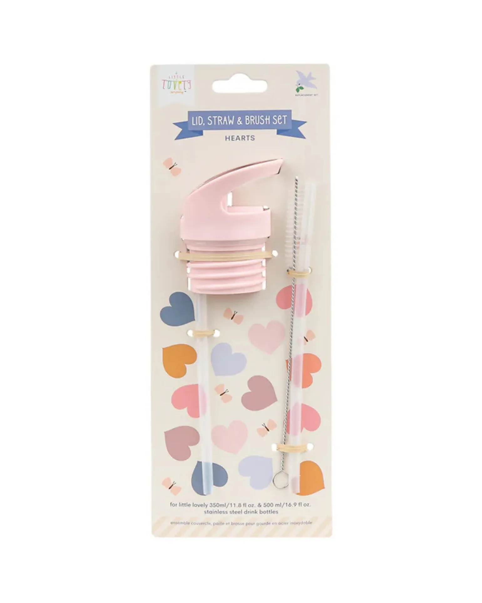 Kit Tappo Cannuccia e Scovolino - Cuori