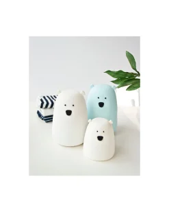 Lampada da Notte Orsetto - Azzurro - Morbido Silicone - 16x10.7 cm
