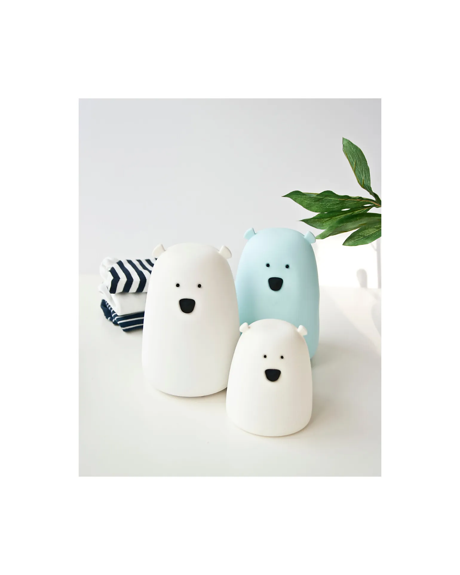 Lampada da Notte Orsetto - Azzurro - Morbido Silicone - 16x10.7 cm