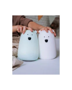 Lampada da Notte Orsetto - Azzurro - Morbido Silicone - 16x10.7 cm