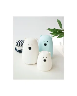 Lampada da Notte Orsetto - Bianco - Morbido Silicone - 16x10.7 cm