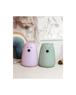 Lampada da Notte Orsetto - Lavanda - Morbido Silicone - 16x10.7 cm