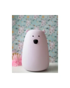 Lampada da Notte Orsetto - Lavanda - Morbido Silicone - 16x10.7 cm