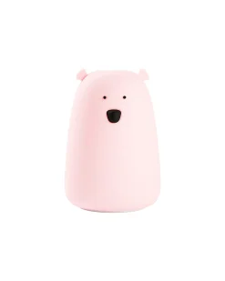 Lampada da Notte Orsetto - Rosa - Morbido Silicone - 16x10.7 cm