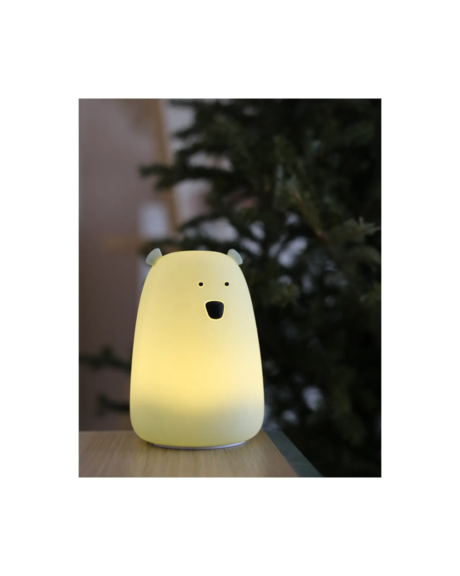 Lampada da Notte Orsetto - Salvia - Morbido Silicone - 16x10.7 cm