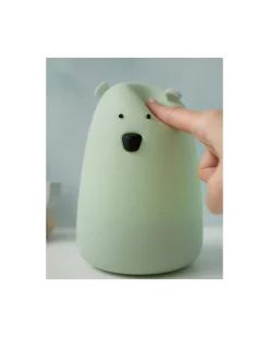 Lampada da Notte Orsetto - Salvia - Morbido Silicone - 16x10.7 cm