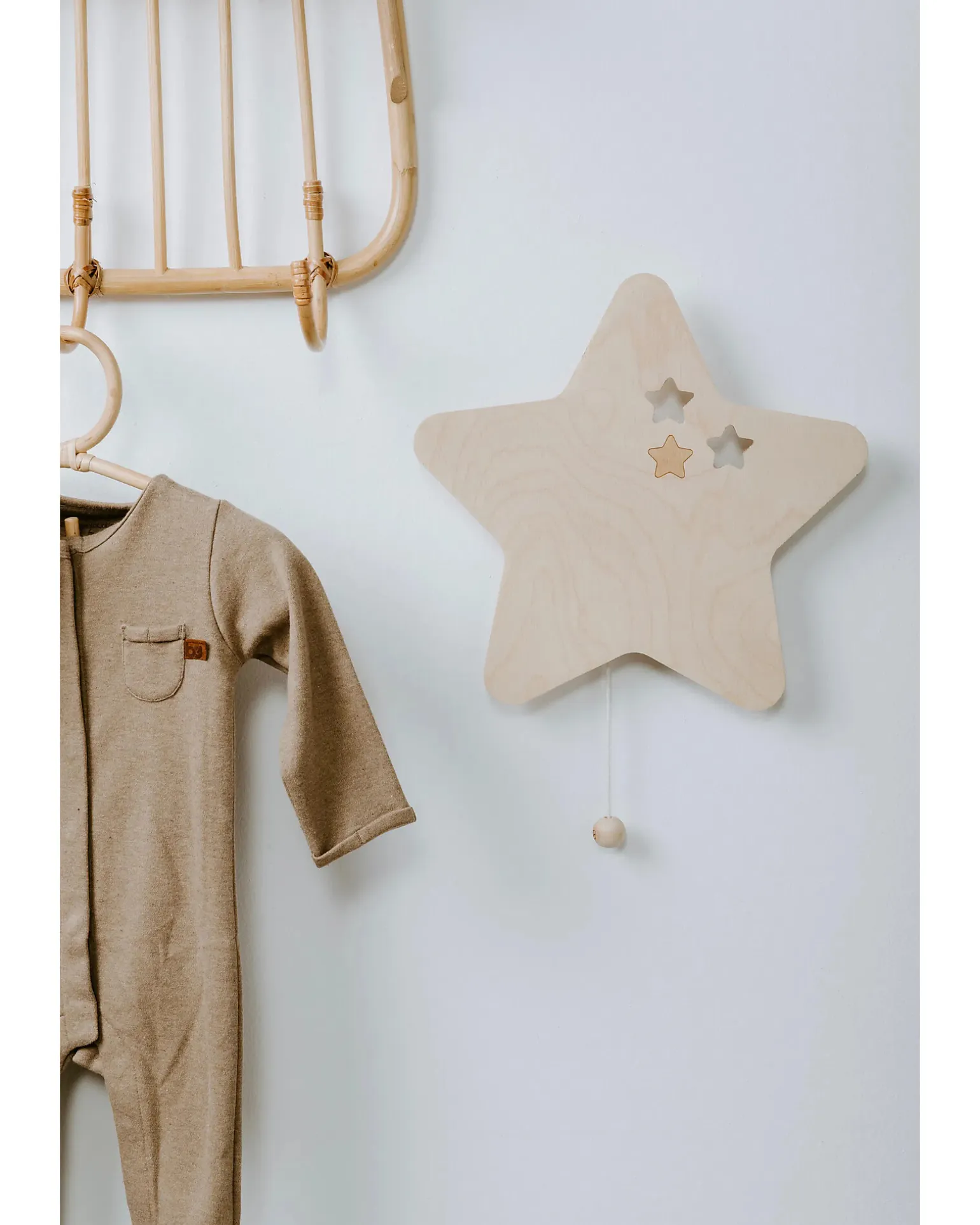 Lampada da Parete in Legno - Star Wonder - Marrone