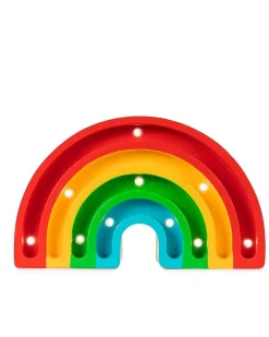 Lampada LED con Regolatore di Luminosità - Mini Arcobaleno - 20x12 cm - Fatto a Mano in Legno di Pino
