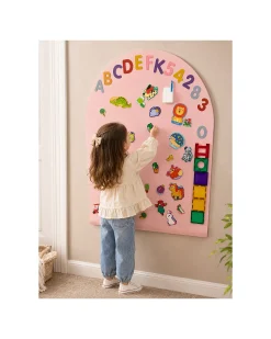 Lavagna Magnetica da Parete MagneKids™ - Arco - 95x60 cm - Rosa Antico - Installazione Facile Senza Fori