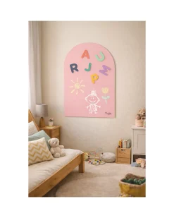 Lavagna Magnetica da Parete MagneKids™ - Arco - 95x60 cm - Rosa Antico - Installazione Facile Senza Fori