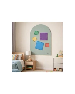 Lavagna Magnetica da Parete MagneKids™ - Arco - 95x60 cm - Verde Salvia - Installazione Facile Senza Fori