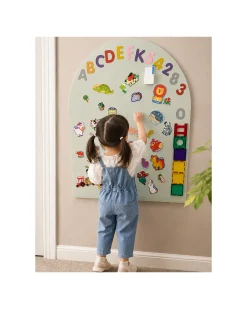 Lavagna Magnetica da Parete MagneKids™ - Arco - 95x60 cm - Verde Salvia - Installazione Facile Senza Fori