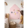 Lavagna Magnetica da Parete MagneKids™ - Casetta - 70x44 cm - Rosa Antico - Installazione Facile Senza Fori