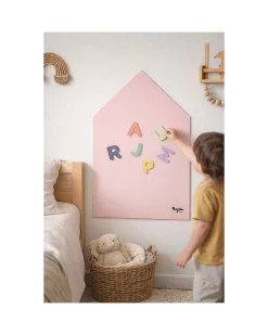 Lavagna Magnetica da Parete MagneKids™ - Casetta - 70x44 cm - Rosa Antico - Installazione Facile Senza Fori