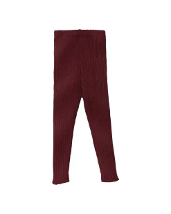 Leggings in Maglia - Cassis - 100% Lana Merino Bio Certificata GOTS