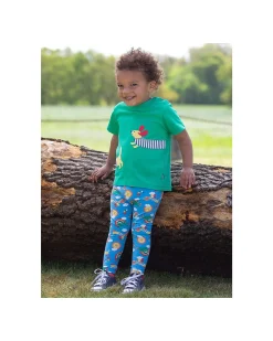 Leggins - Blu - Rainbow - con Vita Elasticizzata - Jersey di Cotone Bio