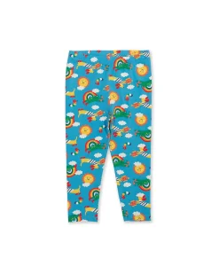 Leggins - Blu - Rainbow - con Vita Elasticizzata - Jersey di Cotone Bio