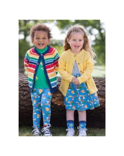 Leggins - Blu - Rainbow - con Vita Elasticizzata - Jersey di Cotone Bio