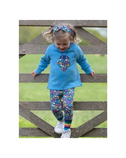 Leggins - Floreale - con Vita Elasticizzata - Jersey di Cotone Bio