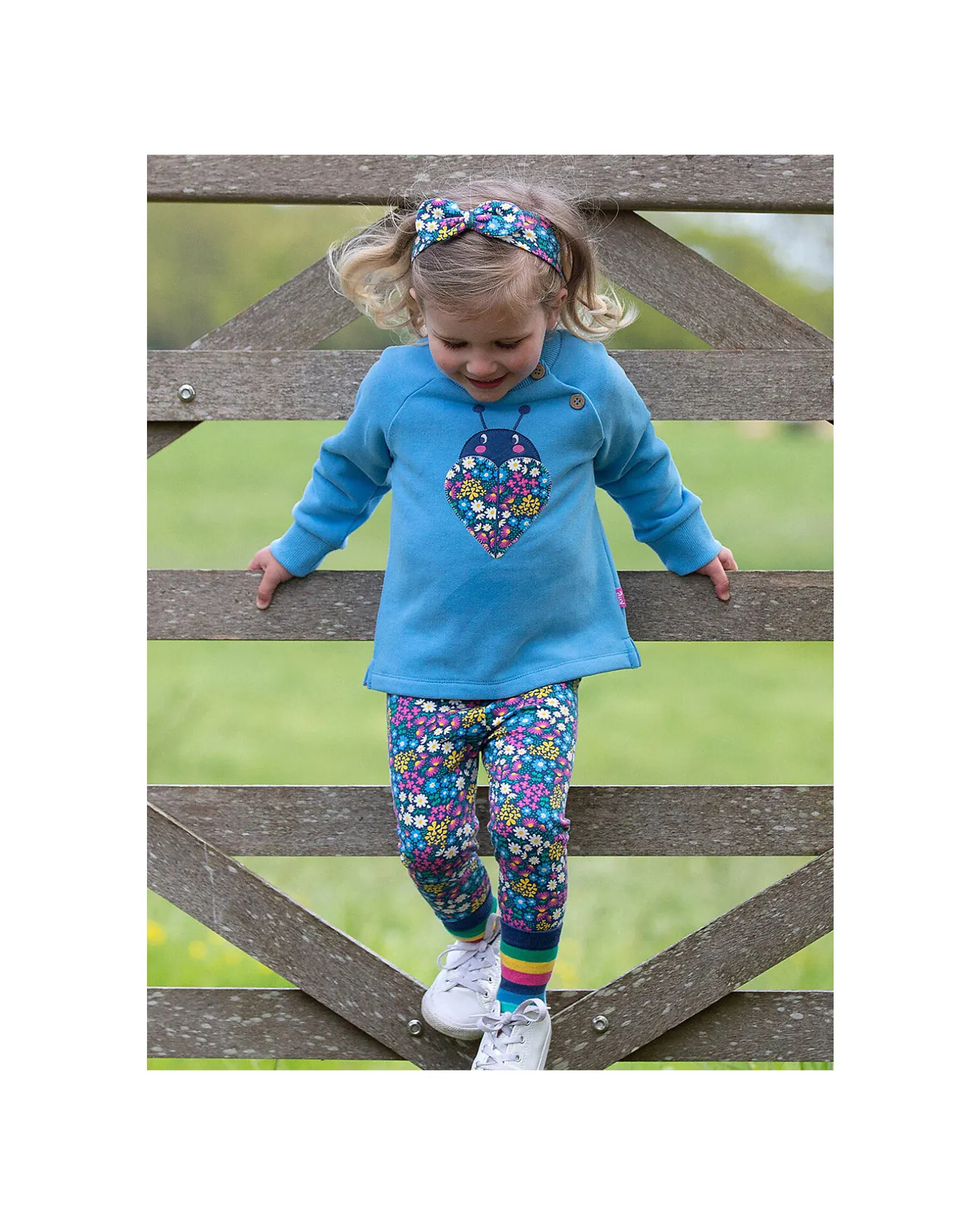 Leggins - Floreale - con Vita Elasticizzata - Jersey di Cotone Bio