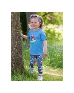 Leggins - Floreale - con Vita Elasticizzata - Jersey di Cotone Bio