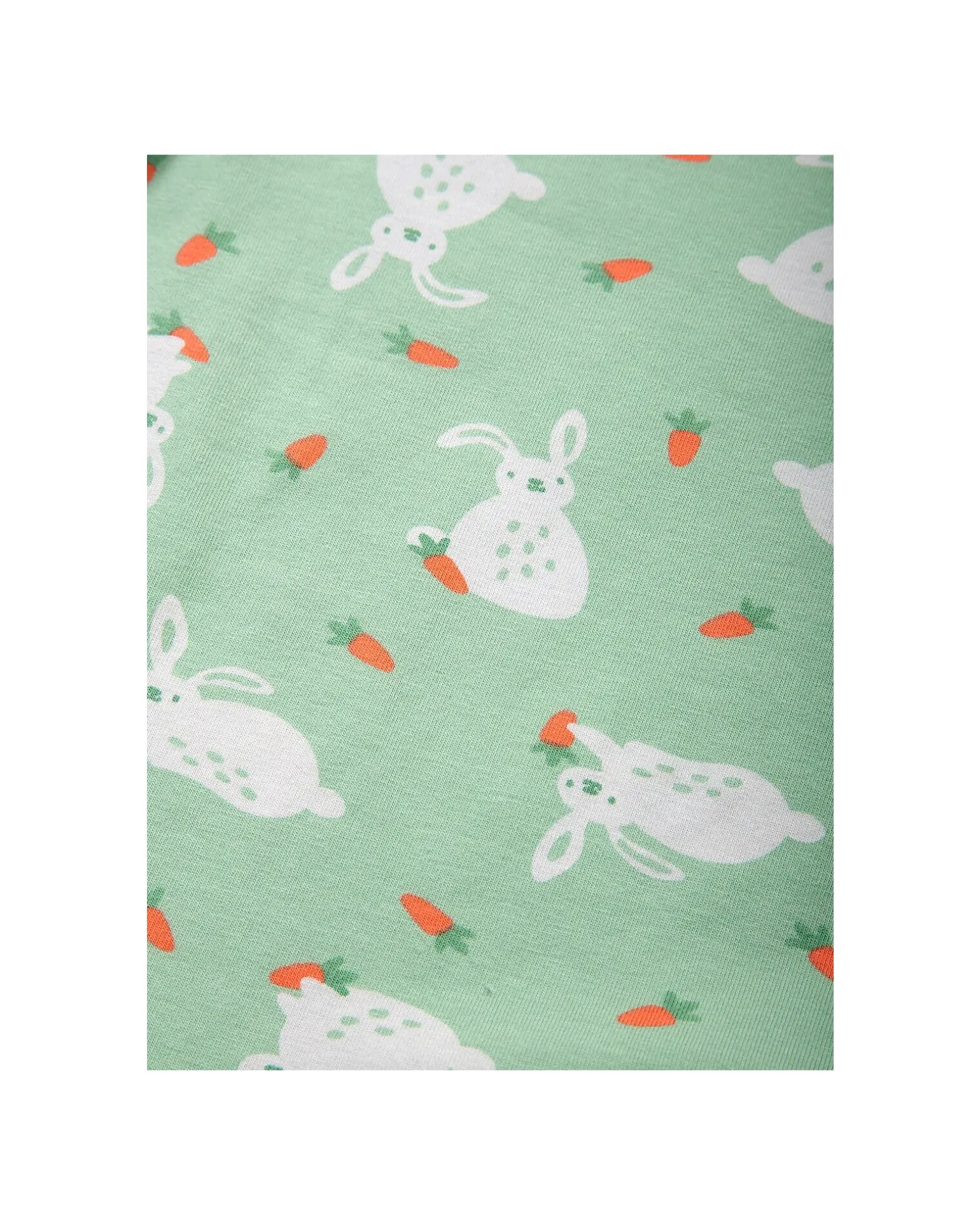 Leggins - Verde Chiaro - Stampa Coniglietti - con Vita Elasticizzata - Cotone Bio