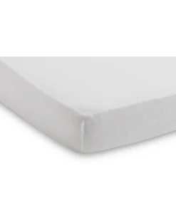 Lenzuolo con Angoli 60x120cm - 100% Cotone Jersey - Bianco - 2 Pezzi!