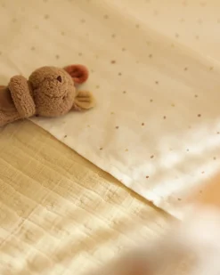 Lenzuolo per Lettino - 100% Cotone - Canguri e Dusty Dot - 120x150 cm