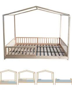 Letto Montessori Evolutivo Evi 4 in 1 - 200x90 cm - Tutto incluso - dalla Nascita a 99 anni
