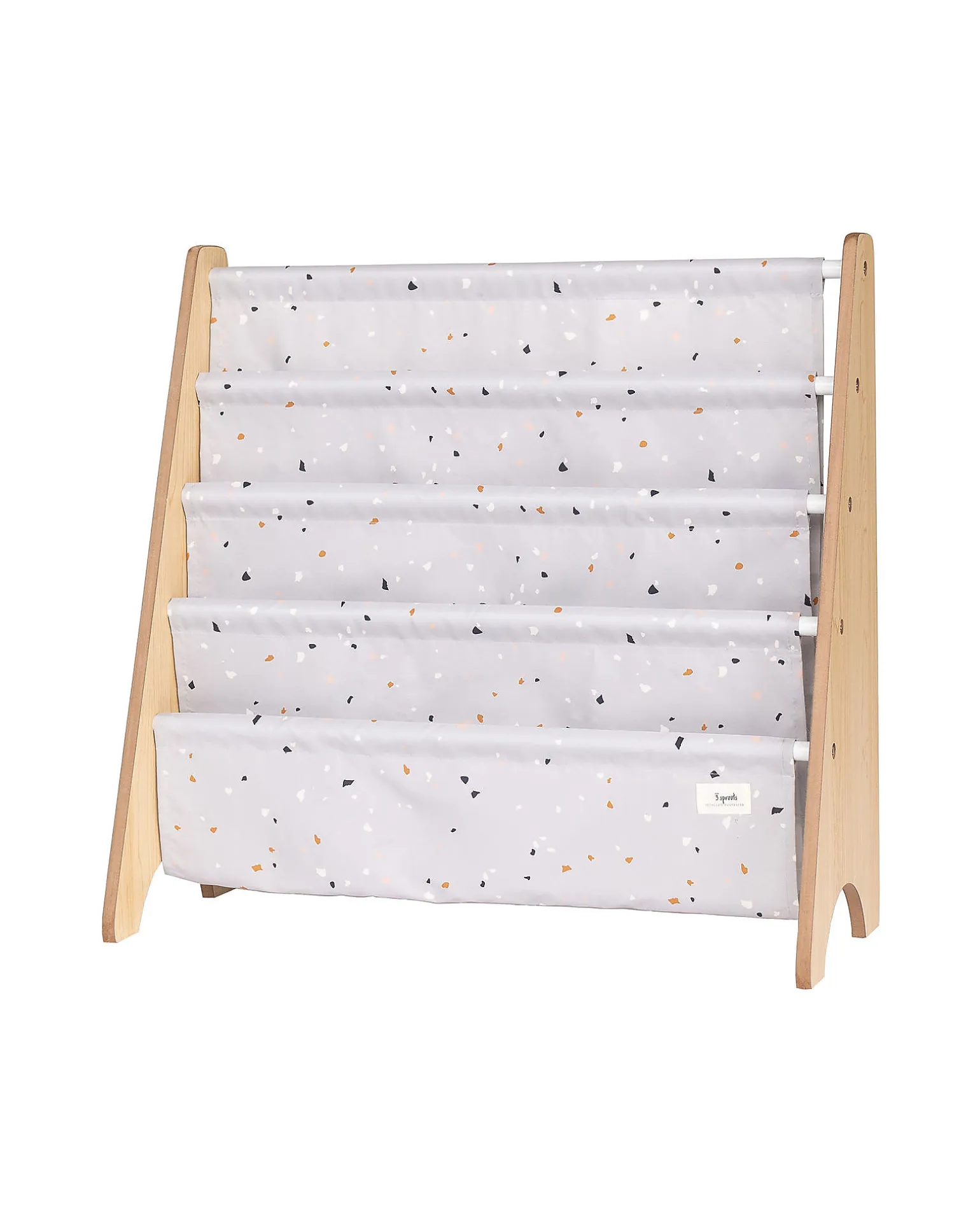 Libreria Frontale Montessoriana - Terrazzo Grigio Chiaro - Poliestere Riciclato - 61x63 x25,4 cm
