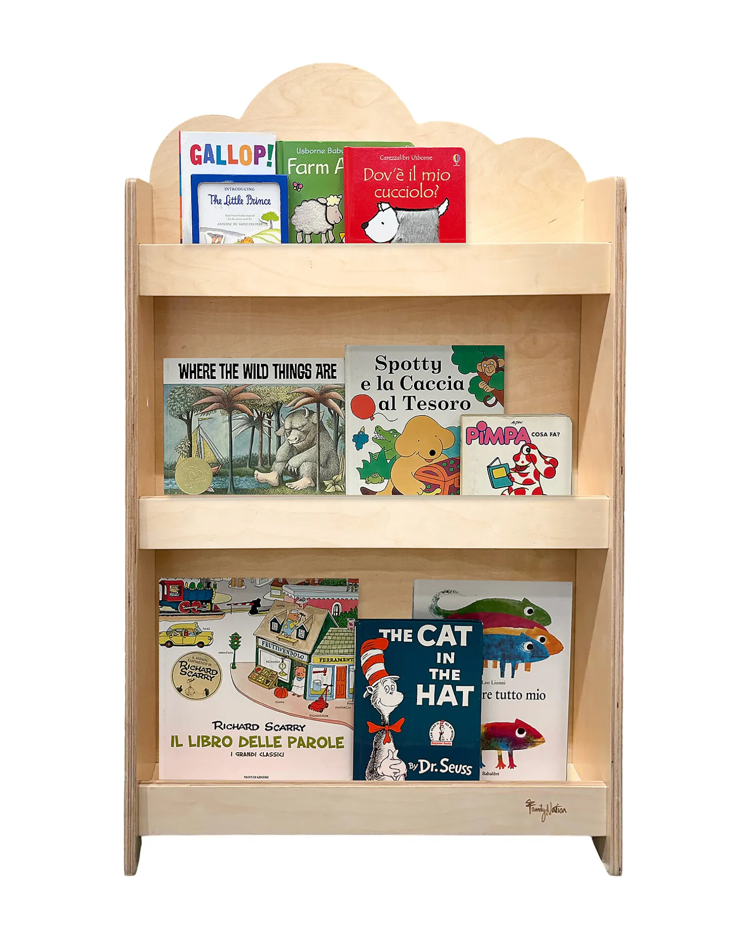 Libreria Montessori Frontale - Cloud - Legno di Betulla - Natural