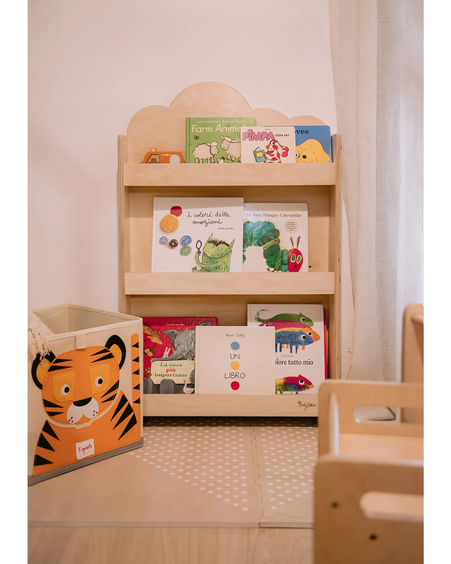 Libreria Montessori Frontale - Cloud - Legno di Betulla - Natural