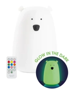 Luce da Notte Orsetto in Morbido Silicone - Glow - Con Telecomando - Si Illumina al Buio!