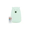 Luce da Notte Orsetto in Morbido Silicone - Verde Chiaro - Con Telecomando