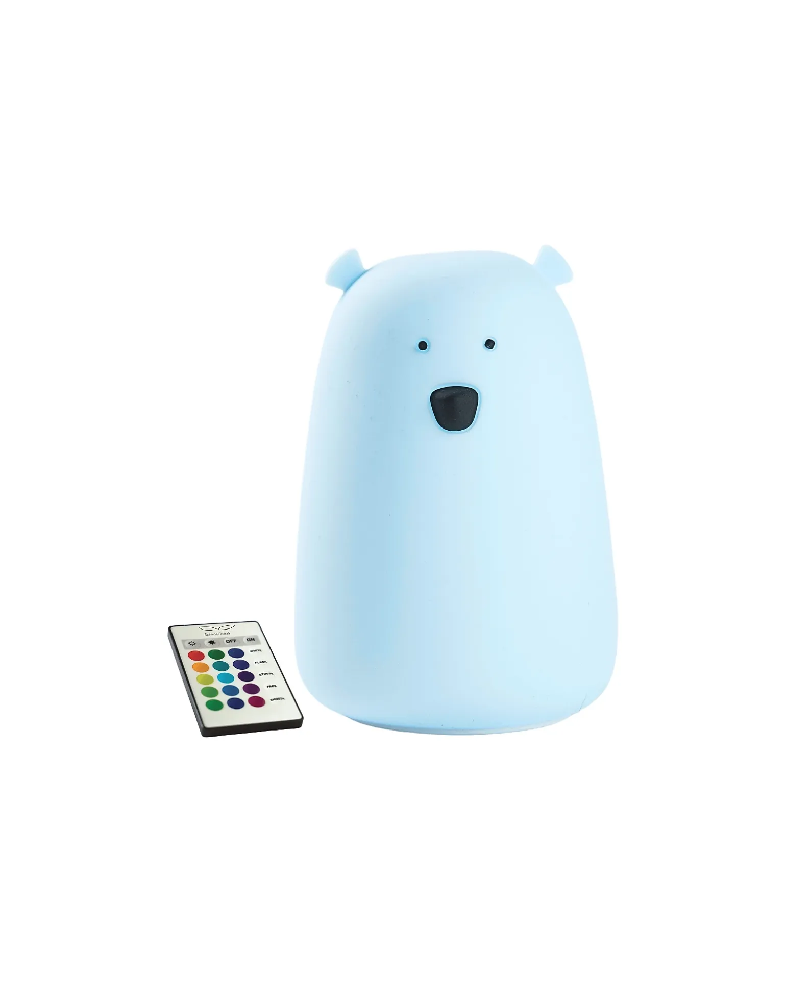 Luce da Notte Orsetto in Morbido Silicone - Azzurro - Con Telecomando