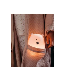 Luce da Notte Orsetto in Morbido Silicone - Rosa - Con Telecomando