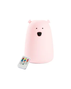 Luce da Notte Orsetto in Morbido Silicone - Rosa - Con Telecomando