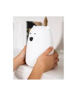 Luce da Notte Orsetto in Morbido Silicone - Bianco - Con Telecomando