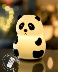 Luce da Notte Panda in Morbido Silicone - Bianco e Nero - Con Telecomando