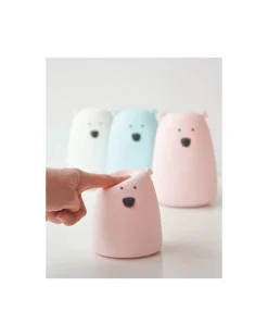 Luce da Notte Portatile Orsetto In Morbido Silicone - Bianco - 10x8.6 cm