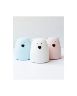 Luce da Notte Portatile Orsetto In Morbido Silicone - Bianco - 10x8.6 cm