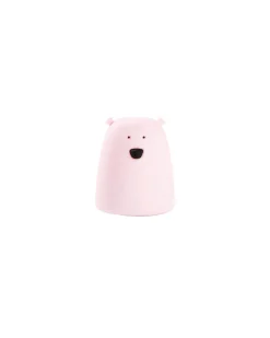 Luce da Notte Portatile Orsetto In Morbido Silicone - Rosa - 10x8.6 cm