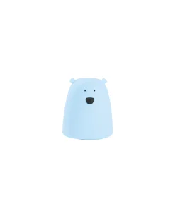Luce da Notte Portatile Orsetto In Morbido Silicone - Azzurro - 10x8.6 cm